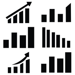Growing graph icon set.  chart icon.