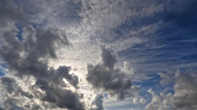 timelapse of overcast clouds and sun for weather forecast