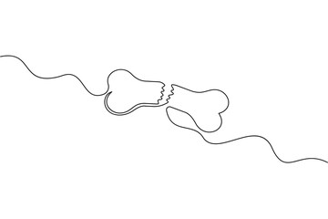Obraz premium Pet bone symbol one line drawing minimal vector design 
