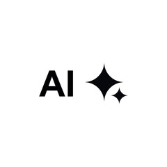 AI technology logo icon isolated on white background