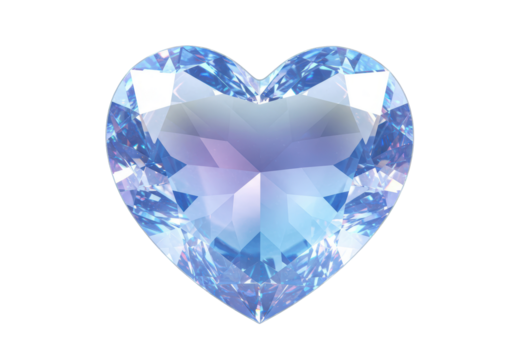 Isolated Blue Heart Shaped Diamond