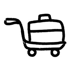 Travel Suitcase with Wheels Outline Icon