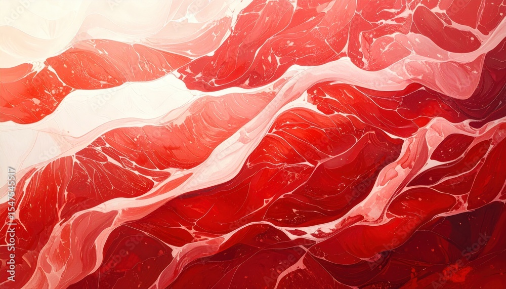 Poster Abstract Red and White Swirling Paint Texture Background  for Design Projects