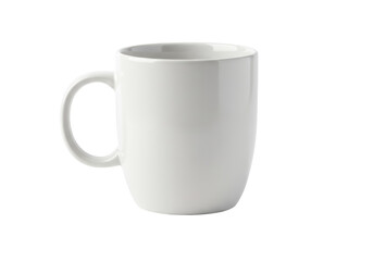 Isolated Simple White Ceramic Mug with Handle