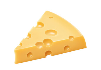 Isolated Piece of Swiss Cheese with Holes