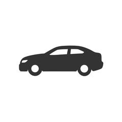 Black Silhouette of a Side-View Car – Minimalist Vehicle Icon Design
