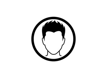 Isolated Generic Male Profile Icon in Circle