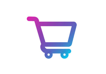 Isolated Shopping Cart Icon with Gradient Fill