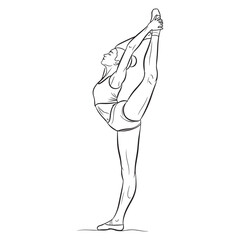 Woman in athletic wear performing a leg split female