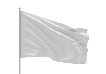 Isolated White Flag Waving Surrender Concept