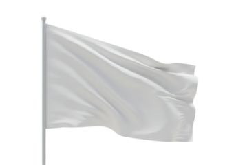 Isolated White Flag Waving Surrender Concept