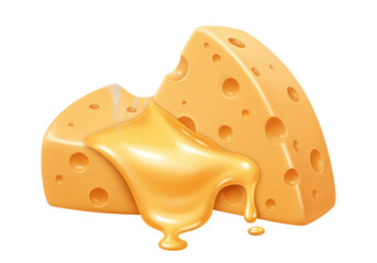 Isolated Melted Cheese Slice Creamy Delight