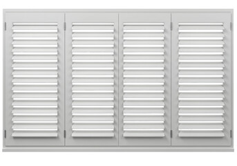 Fototapeta premium Isolated White Window Shutters Louvered Privacy