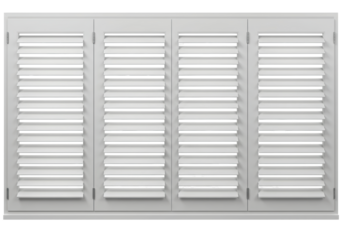 Isolated White Window Shutters Louvered Privacy