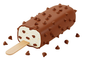 Isolated Chocolate Ice Cream Bar Delicious Treat