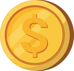 Golden coin illustration featuring a dollar sign