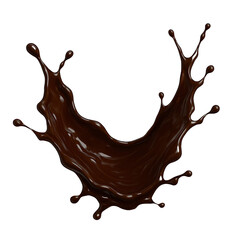 Dark Chocolate Splash Isolated - High-Res Liquid Chocolate on Transparent Background
