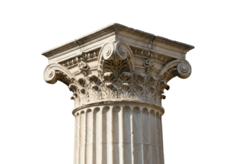 Isolated Ornate Corinthian Column Capital