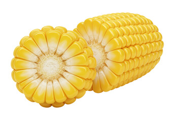 Isolated Two Halves of Sweet Corn
