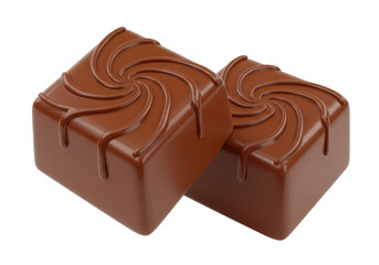 Isolated Two Decadent Chocolate Pralines