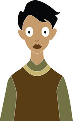 Young Man with Wide Eyes and Open Mouth