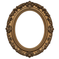 Vintage oval round photo frame isolated background