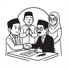 Muslim couple in marriage