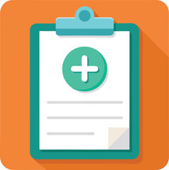 Obraz premium Medical report clipboard icon flat design illustration