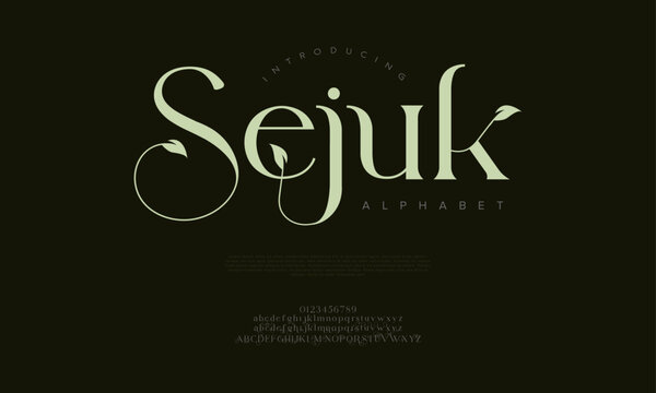 Nature-inspired serif font with leafy swirls and fresh elegance