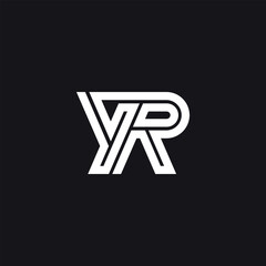 Creative Y and R Letter Combination Logo, Stylish Corporate Symbol.