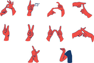 Hand Gestures - Sign Language Indonesian Alphabet R-Z