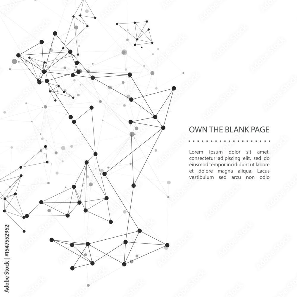 Fototapete vector connect lines and dots on white background. network connection structure. abstract template f