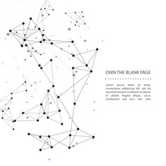 Vector connect lines and dots on white background. Network connection structure. Abstract template for your design