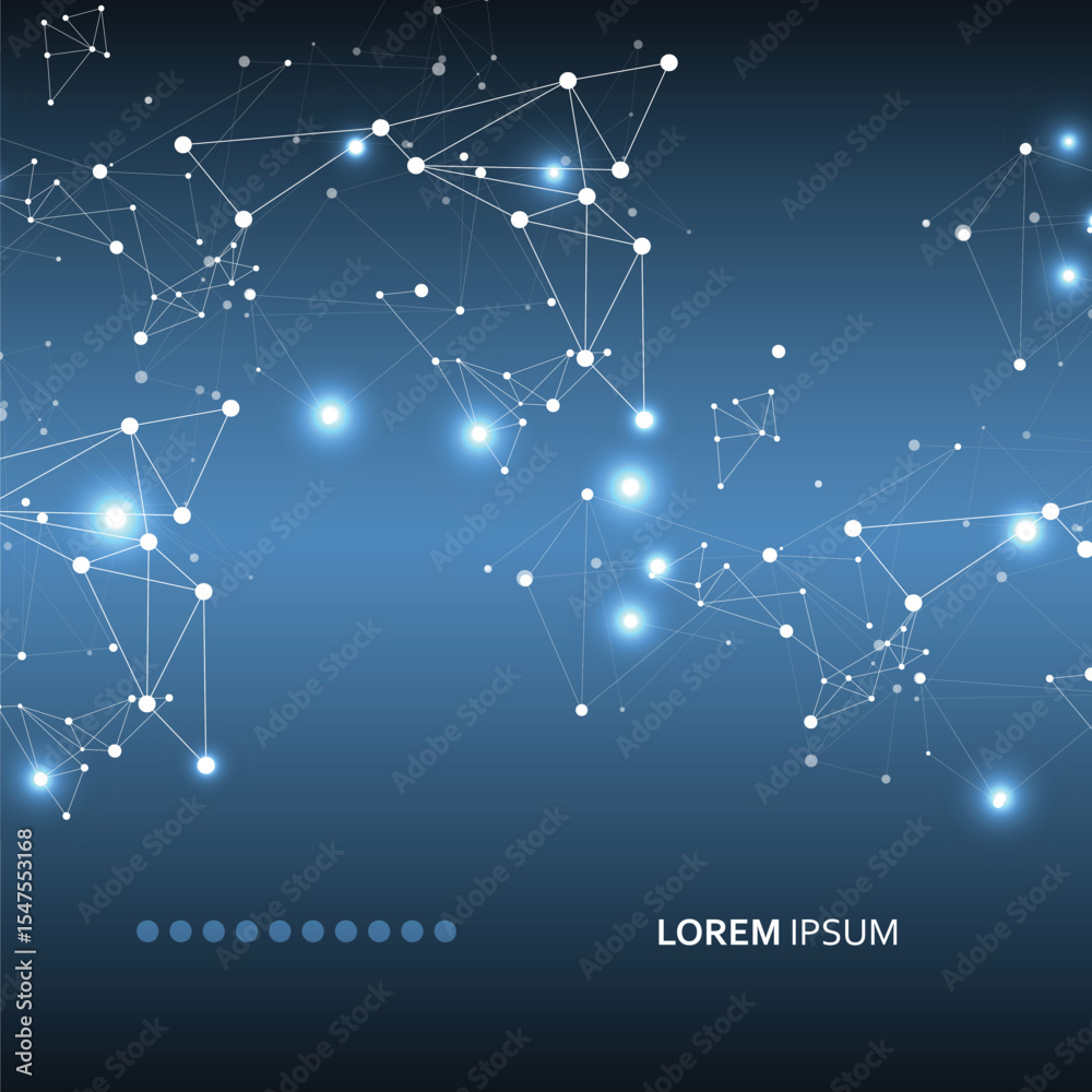 Poster Abstract background of plexus lines. Technology background