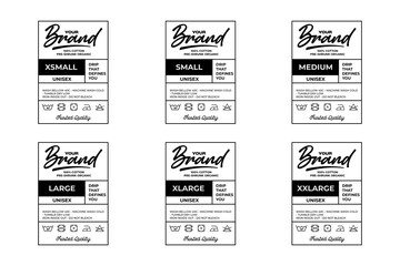 Clothing neck label printed tag concept vector design	