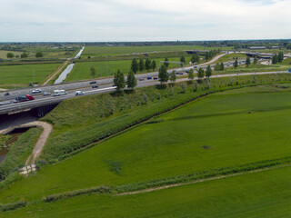 Meadows, fields and roads in the Middengebied area where new village Cortelande will arise