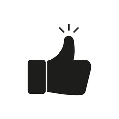 Thumbs Up Like Gesture Solid Icon. Approval, Agreement, And Positive Feedback Silhouette Symbol. Social Media Interaction. Isolated Vector Illustration