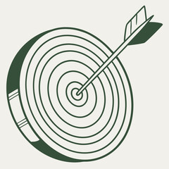 Flat style bullseye target graphic perfect hit illustration