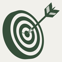 Flat style bullseye target graphic perfect hit illustration