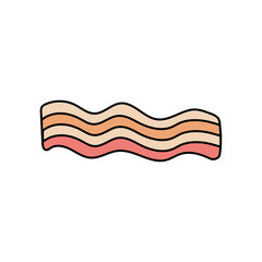 Hand drawn illustration of a bacon slice