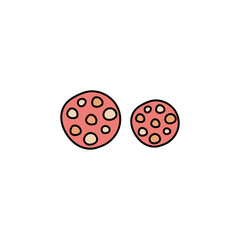 Salami, sausage. Food. Icon