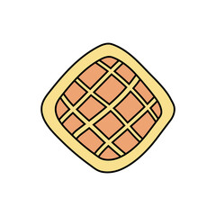Waffle icon hand drawn illustration