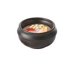 Samgyetang chicken soup korean cuisine and chinese cuisine in creative soup food png