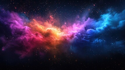Obraz premium Vibrant nebulae fill the vast expanse of space.