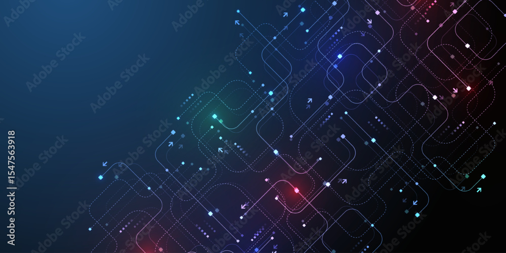 Poster motherboard technology abstract texture design. creative idea ai banner concept for internet technol