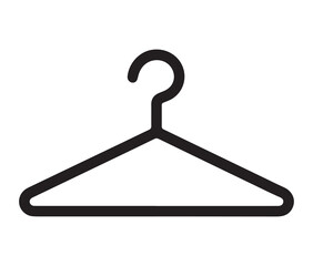 Hanger isolated on white background. Simple line art hangers wardrobe and fashion icons.