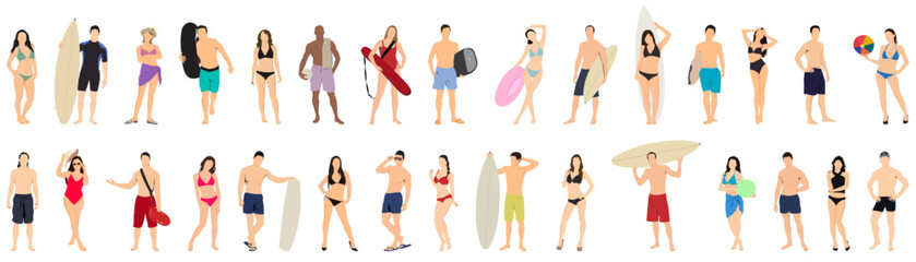 Beach people vector illustration