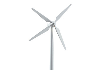 Isolated White Wind Turbine Generating Clean Renewable Energy