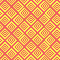Modern Geometric Diamond Pattern in Striking Red and Yellow Hues