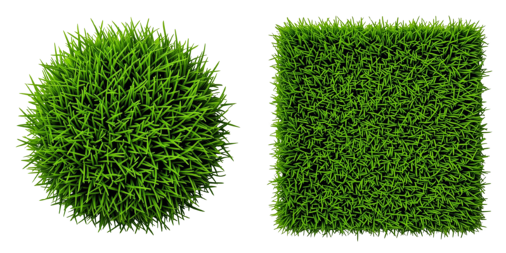 Artificial Grass in Round and Square Shapes
